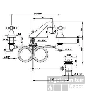 Wastafelmengkraan Cisal Arcana AR00101024 Goud 3 Wastafelmengkraan Cisal Arcana AR00101024 Goud
