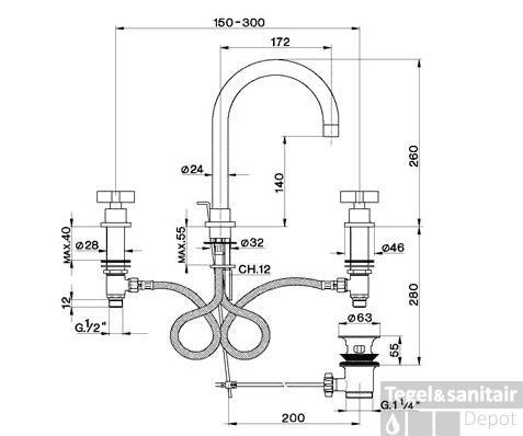 Wastafelmengkraan Cisal Barcelona 3-gats BA00106021 Chroom 3 Wastafelmengkraan Cisal Barcelona 3-gats BA00106021 Chroom