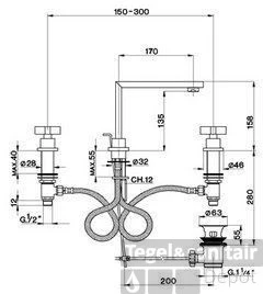 Wastafelmengkraan Cisal Barcelona Quad BQ00106021 Chroom