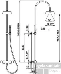 Cisal Cherie Doucheset Met Thermostaatkraan CEC8001021 Chroom