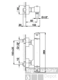 Cisal Roadster Opbouw Douche Thermostaat Mat Wit RRT010104Q