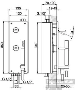 Cisal Wave Bad Of Douche Mengkraan Inbouw RVS WA0002102A