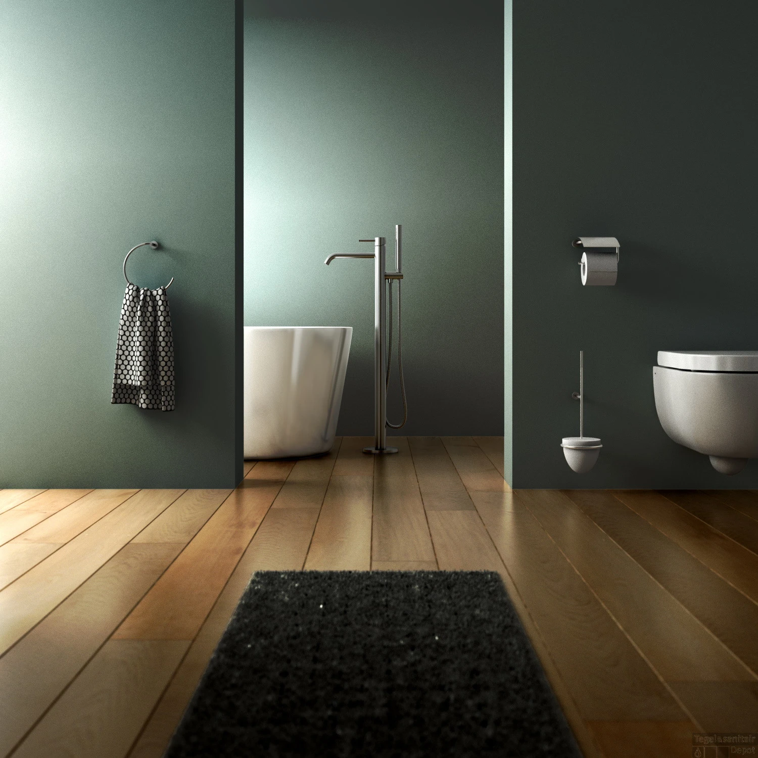 Clou Xo Vrijstaande Badmengkraan Type 13 Met Handdouche RVS Geborsteld 7 Clou Xo Vrijstaande Badmengkraan Type 13 Met Handdouche RVS Geborsteld - Afbeelding 5