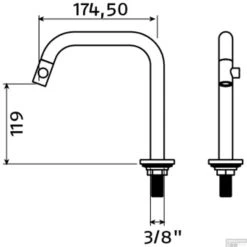 Clou Kaldur Fonteinkraan Rechts Lange Uitloop Staand Chroom -Hansgrohe Badkamerinterieur Winkel clou kaldur fonteinkraan rechts lange uitloop staand chroom tech