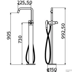 Clou Kaldur Vrijstaande Badmengkraan Chroom (Exclusief Handdouche) -Hansgrohe Badkamerinterieur Winkel clou kaldur vrijstaande badmengkraan chroom exclusief handdouche tech