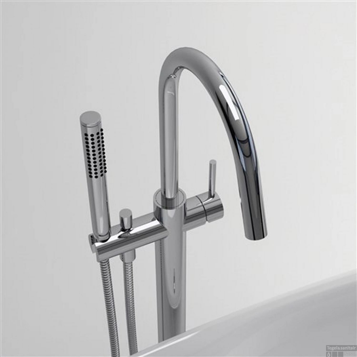 Clou Xo Vrijstaande Badmengkraan Type 1 Met Handdouche Chroom - Afbeelding 2