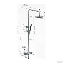 Doucheset Hotbath Cobber Geborsteld Nikkel -Hansgrohe Badkamerinterieur Winkel complete regendouche hotbath cobber opbouw tech 3 11
