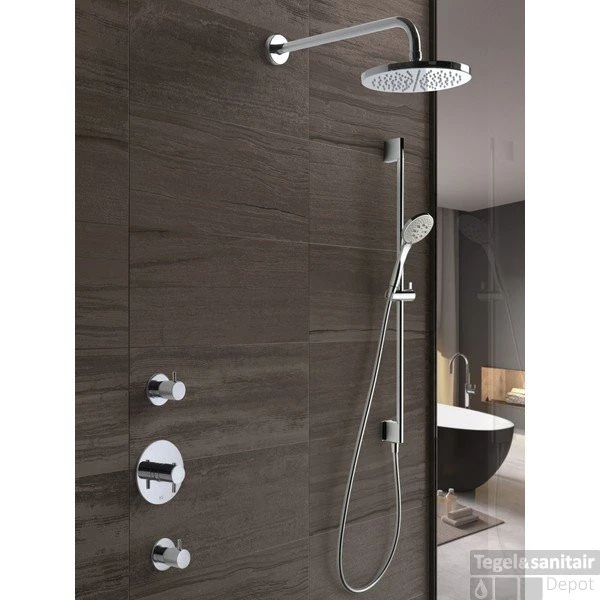 Complete Regendouche Hotbath Get Together IBS2R Inbouwset Met 2 Stopkranen Rond - Afbeelding 2