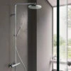 Regendoucheset Hotbath Get Together Thermostatisch Chroom -Hansgrohe Badkamerinterieur Winkel complete regendouche hotbath universal opbouwset met thermostaat 1