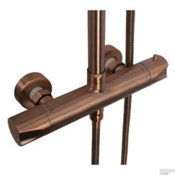 Opbouw Regendouche Set Boss & Wessing Colorato Thermostatisch Hoofddouche 20 Cm Rond Geborsteld Koper -Hansgrohe Badkamerinterieur Winkel cre0953 sfeer