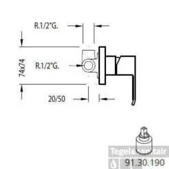 Cuadro Tres Eenhendel Inbouw Douchemengkraan 106177 -Hansgrohe Badkamerinterieur Winkel cuadro tres eenhendel inbouw douchemengkraan 106177 0