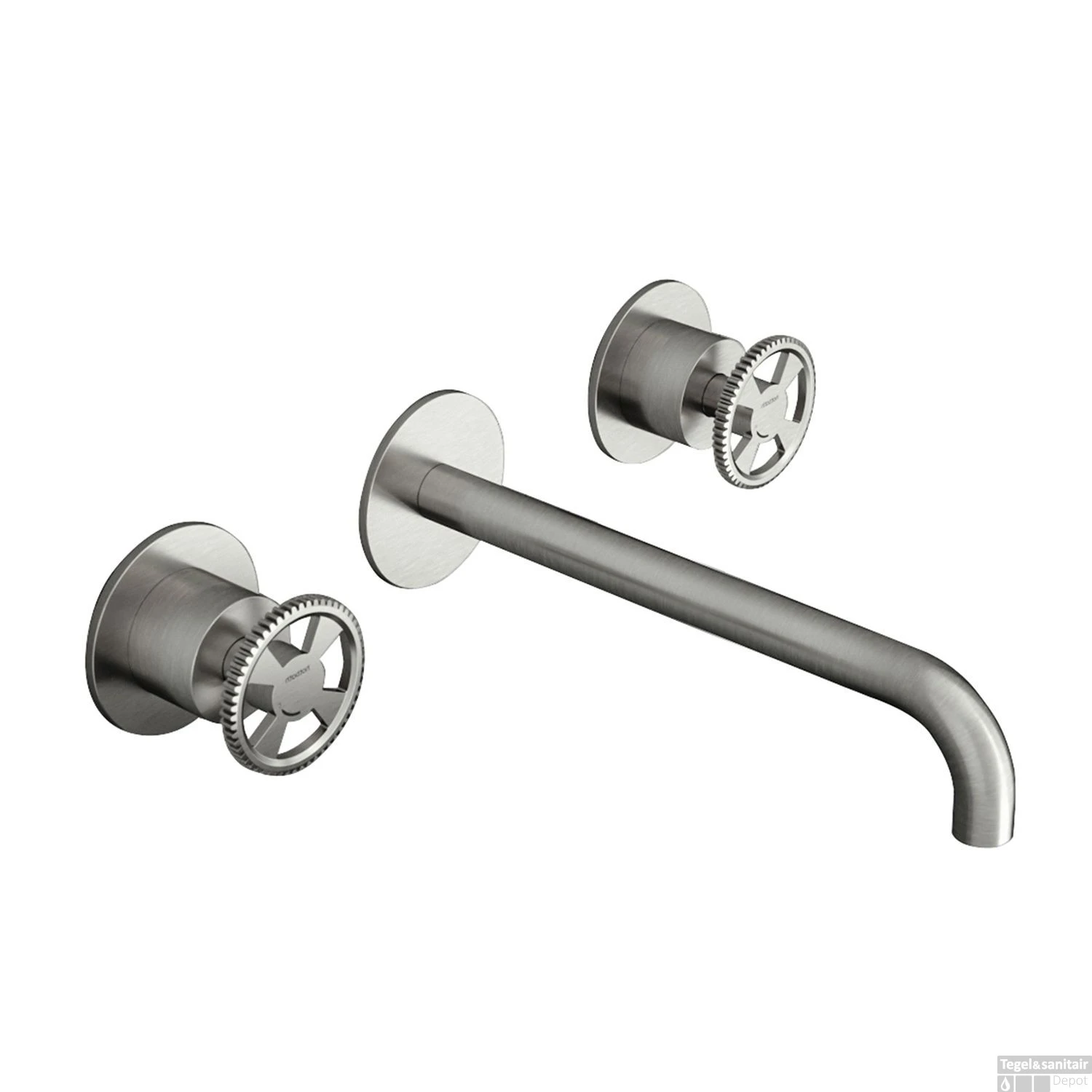 Wastafelmengkraan Hotbath Cobber @Work Inbouw 25 Cm 3 Gats Geborsteld Nikkel (excl. Inbouwdeel) 3 Wastafelmengkraan Hotbath Cobber @Work Inbouw 25 Cm 3 Gats Geborsteld Nikkel (excl. Inbouwdeel)