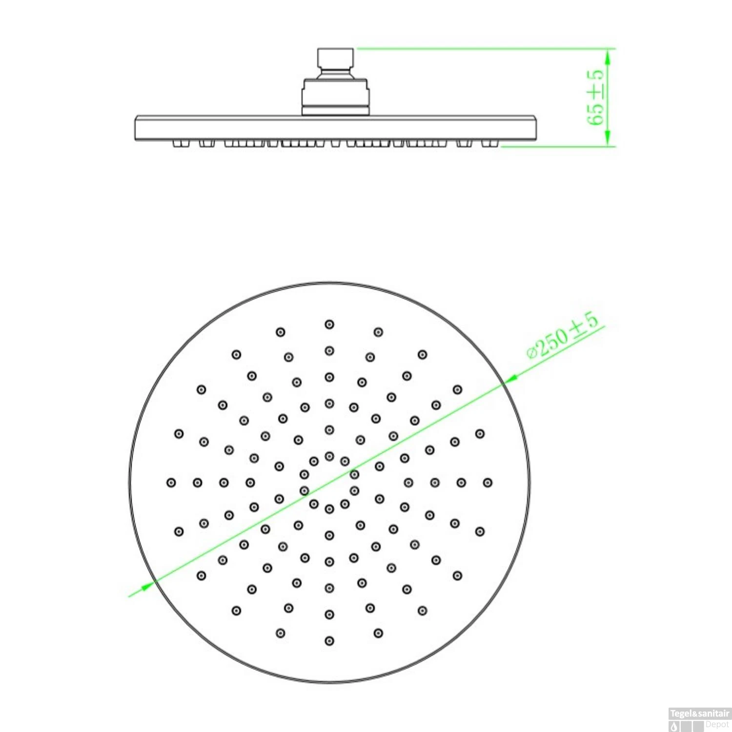 Douchekop Schutte Le Mans Rond 25cm Chroom 4 Douchekop Schutte Le Mans Rond 25cm Chroom - Afbeelding 2