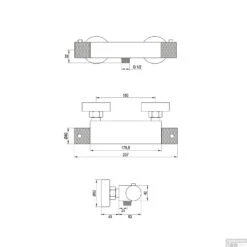 Douchekraan Brauer Brushed Carving Opbouw Thermostatisch Geborsteld RVS -Hansgrohe Badkamerinterieur Winkel douchekraan brauer brushed carving opbouw thermostatisch geborsteld rvs tec
