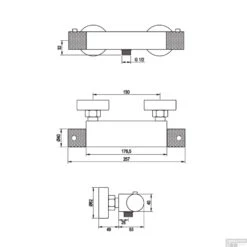 Douchekraan Brauer Gunmetal Carving Opbouw Thermostatisch Geborsteld Gunmetal -Hansgrohe Badkamerinterieur Winkel douchekraan brauer gunmetal carving opbouw thermostatisch geborsteld gunmetal tec