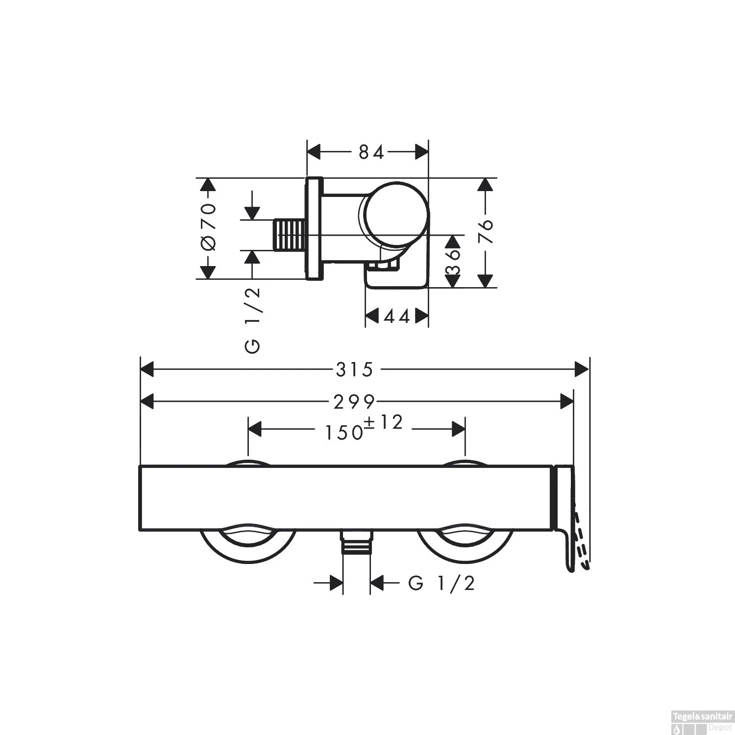 Douchekraan Opbouw HansGrohe Vivenis Eengreeps Chroom 5 Douchekraan Opbouw HansGrohe Vivenis Eengreeps Chroom - Afbeelding 3