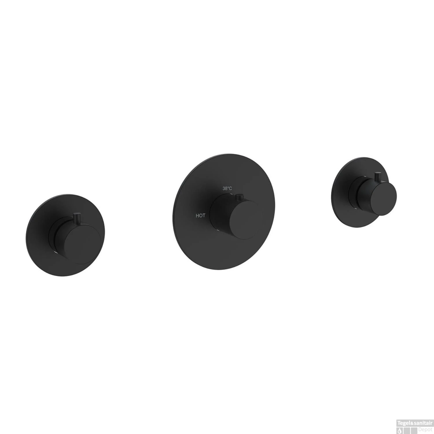 Badkraanset Wiesbaden Dreams Met Inbouwdeel En Badoverloop Zwart - Afbeelding 4