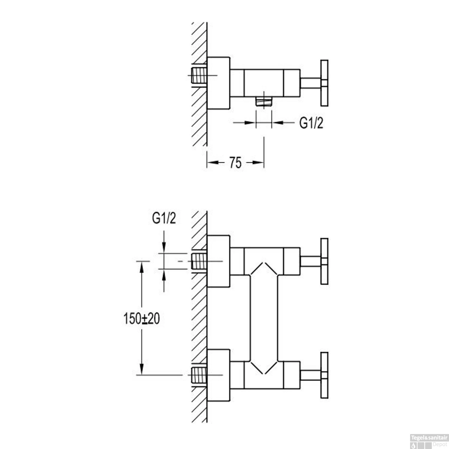 Douchekraan Best Design New-Jax Hart-op-Hart 15 Cm Chroom 4 Douchekraan Best Design New-Jax Hart-op-Hart 15 Cm Chroom - Afbeelding 2