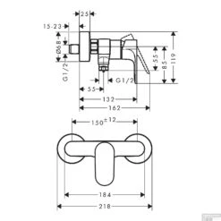 Douchemengkraan HansGrohe Rebris S Eengreeps Chroom -Hansgrohe Badkamerinterieur Winkel douchemengkraan hansgrohe rebris s eengreeps tech