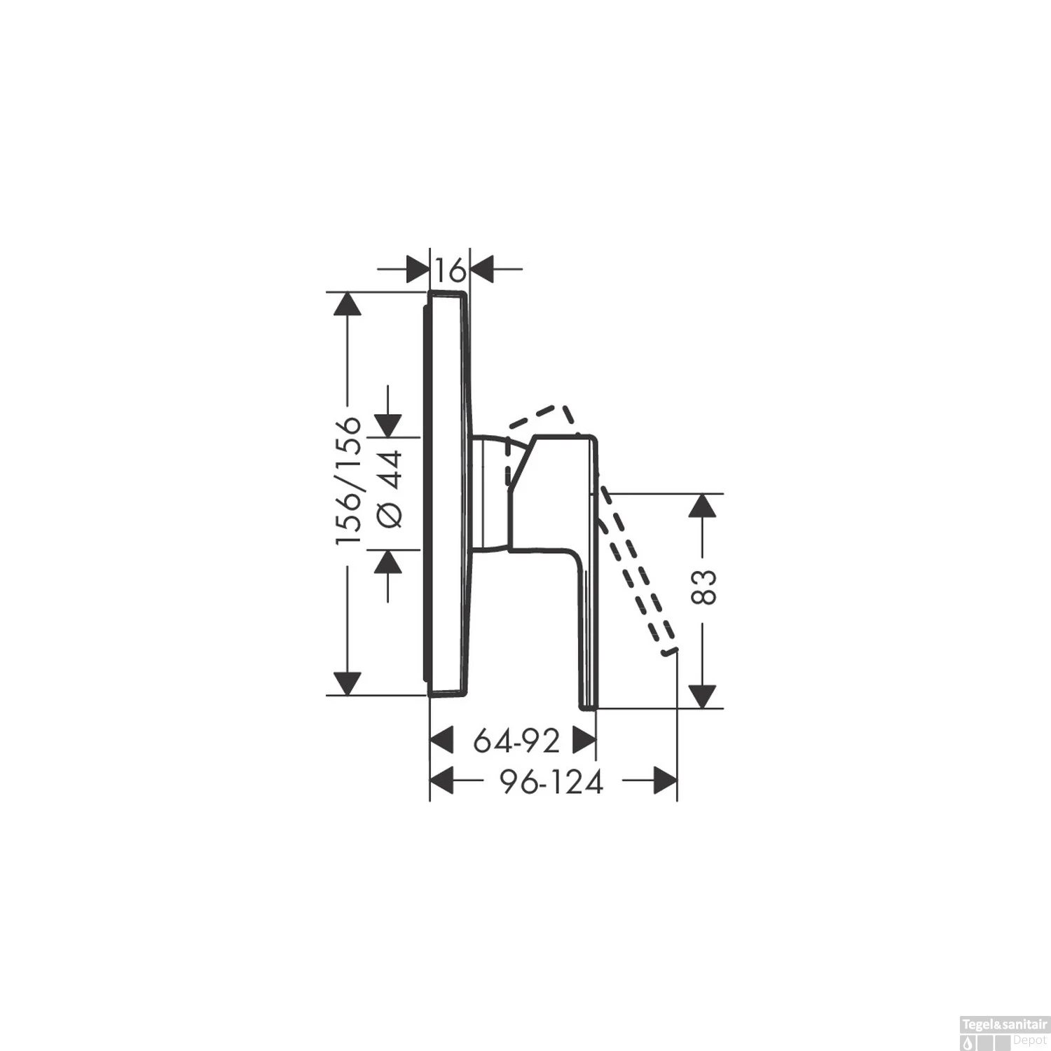 Douchemengkraan Inbouw HansGrohe Vernis Shape Eengreeps Mat Zwart 5 Douchemengkraan Inbouw HansGrohe Vernis Shape Eengreeps Mat Zwart - Afbeelding 3