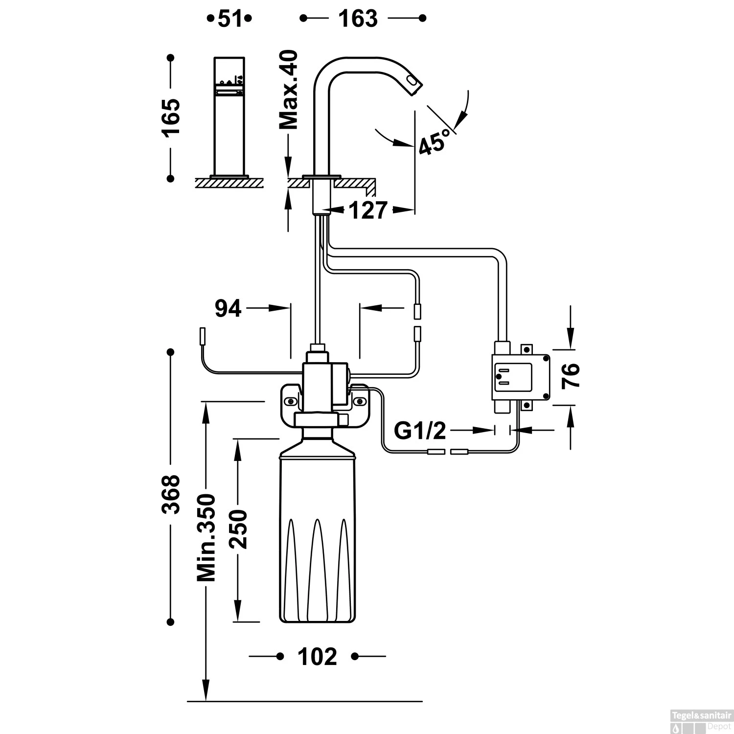 Elektronische Fonteinkraan Met Zeepdispenser Tres Tempo Standard Vierkant Chroom 4 Elektronische Fonteinkraan Met Zeepdispenser Tres Tempo Standard Vierkant Chroom - Afbeelding 2