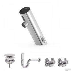 Elektronische Fonteinkraanset Tres Tempo Base Schuine Mengkraan Chroom