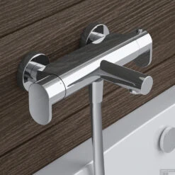 Badthermostaat Hotbath Friendo Opbouw 2-knop 26 Cm Chroom