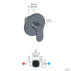 Douchemengkraan Hotbath Friendo Inbouw Rond Geborsteld Nikkel -Hansgrohe Badkamerinterieur Winkel f031gn douchemengkraan hotbath friendo inbouw rond geborsteld nikkel tech 1