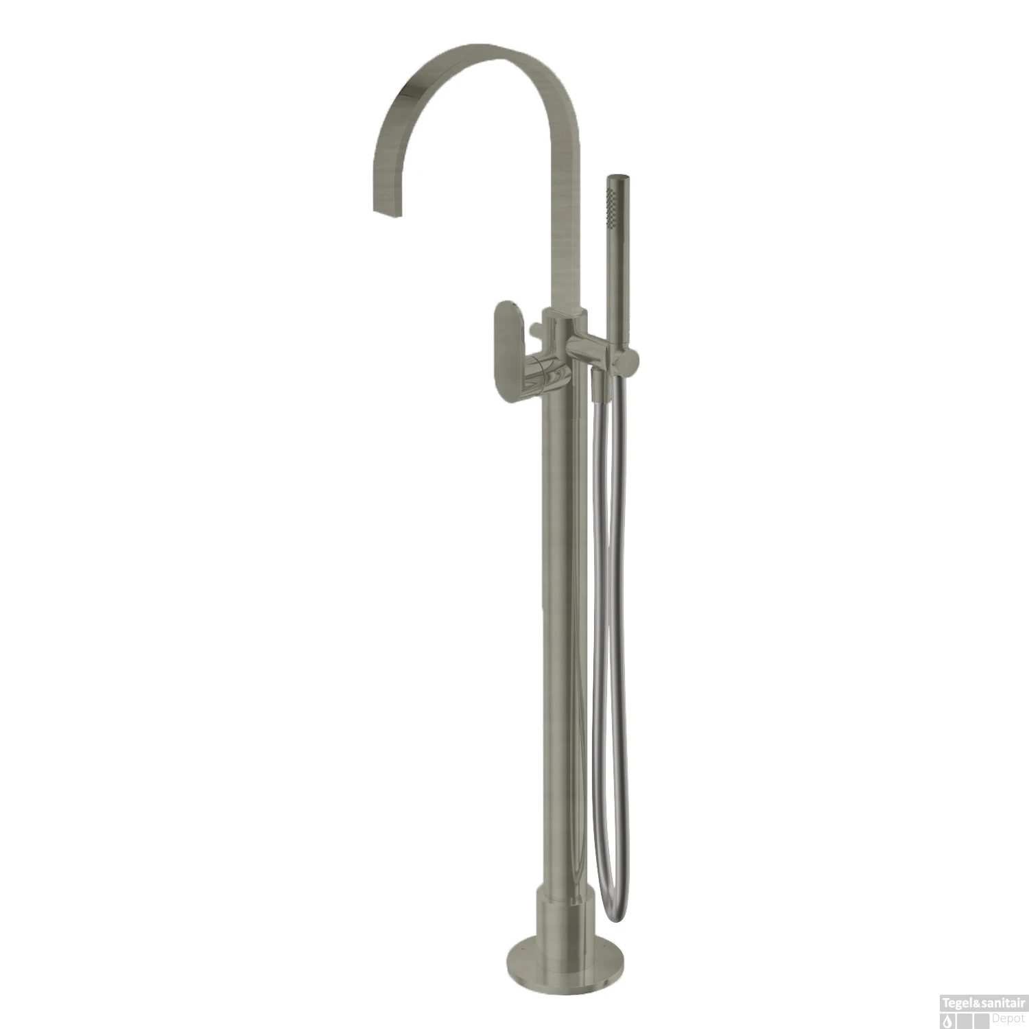 Badmengkraan Vrijstaand Hotbath Friendo Vaste Uitloop 105.5 Cm Geborsteld Nikkel