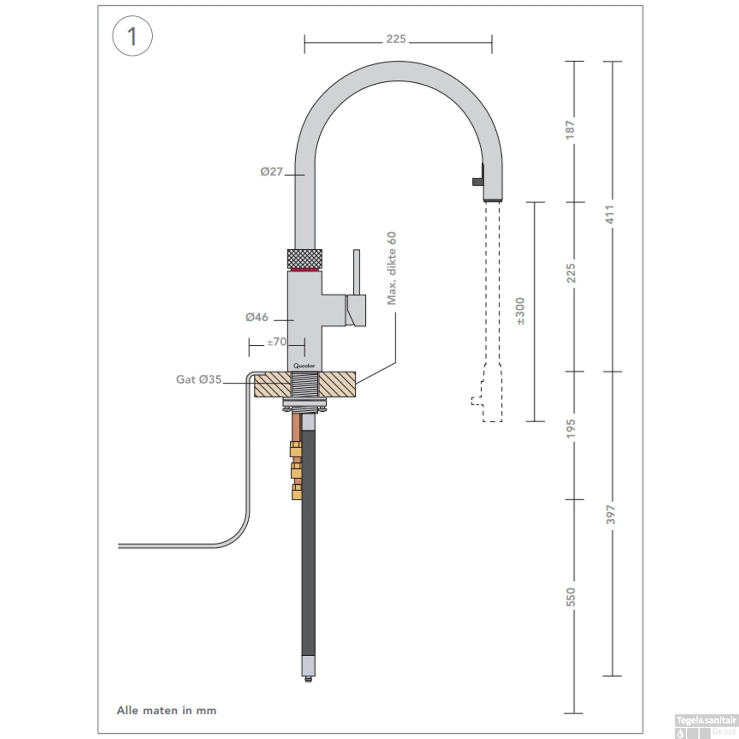 Quooker Cube Flex Chroom Met Combi+ Boiler 11 Quooker Cube Flex Chroom Met Combi+ Boiler - Afbeelding 9