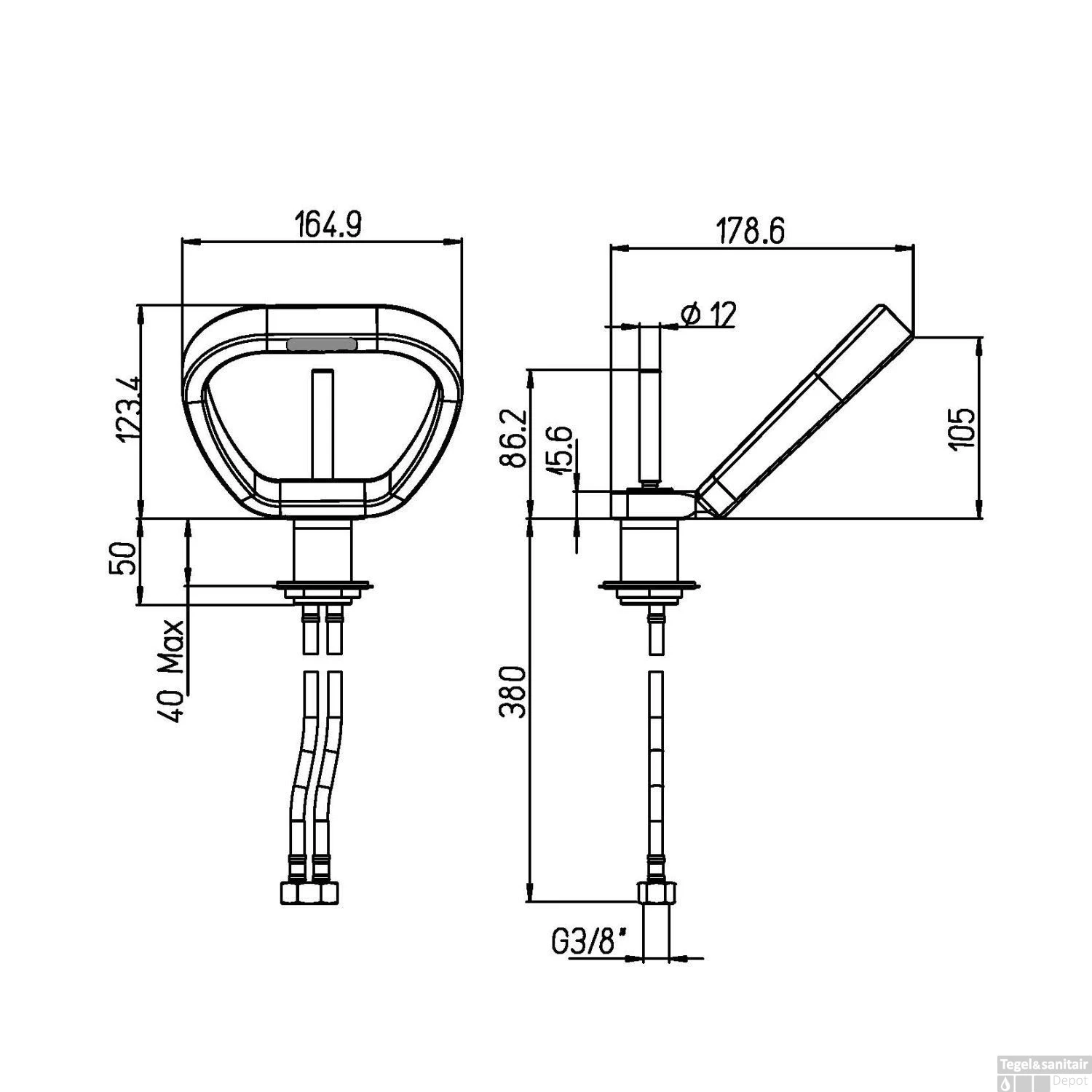 Wastafelkraan Lamborghini Nürburgring Met Popup Waste Chroom 5 Wastafelkraan Lamborghini Nürburgring Met Popup Waste Chroom - Afbeelding 3