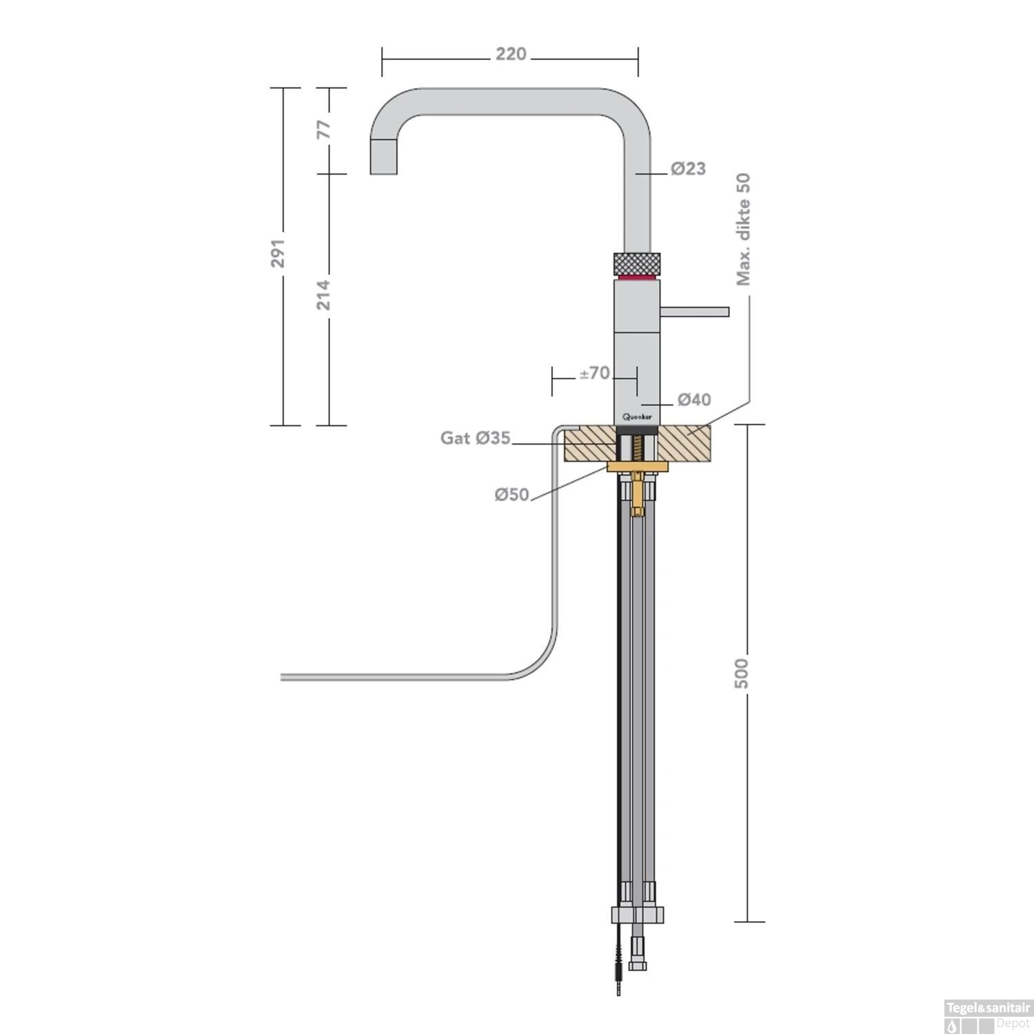 Quooker Fusion Square RVS Met Combi Boiler 7 Quooker Fusion Square RVS Met Combi Boiler - Afbeelding 5