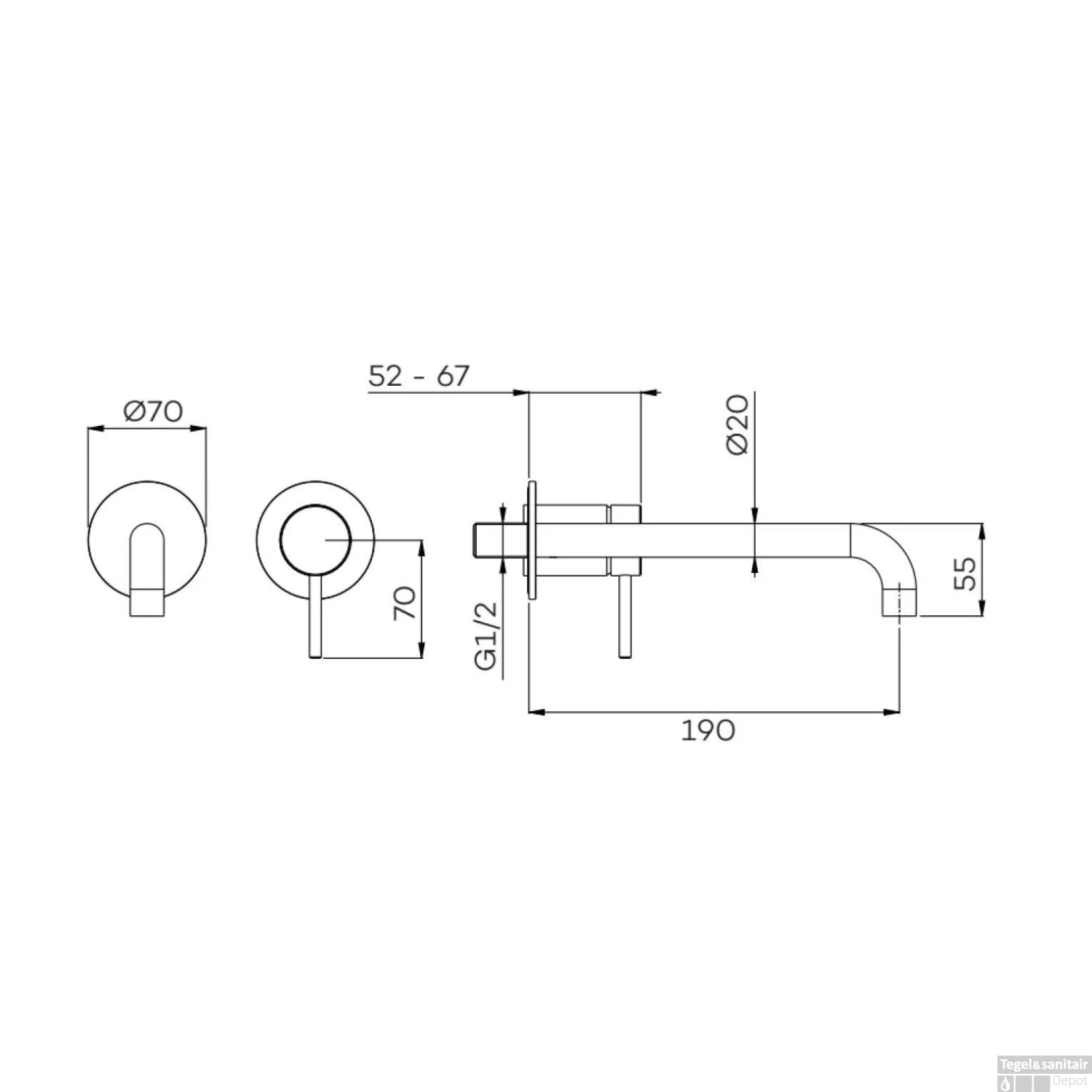 Inbouw Wastafelmengkraan Lagoo Garda Met Uitloop Links 19 Cm Messing Chroom 4 Inbouw Wastafelmengkraan Lagoo Garda Met Uitloop Links 19 Cm Messing Chroom - Afbeelding 2