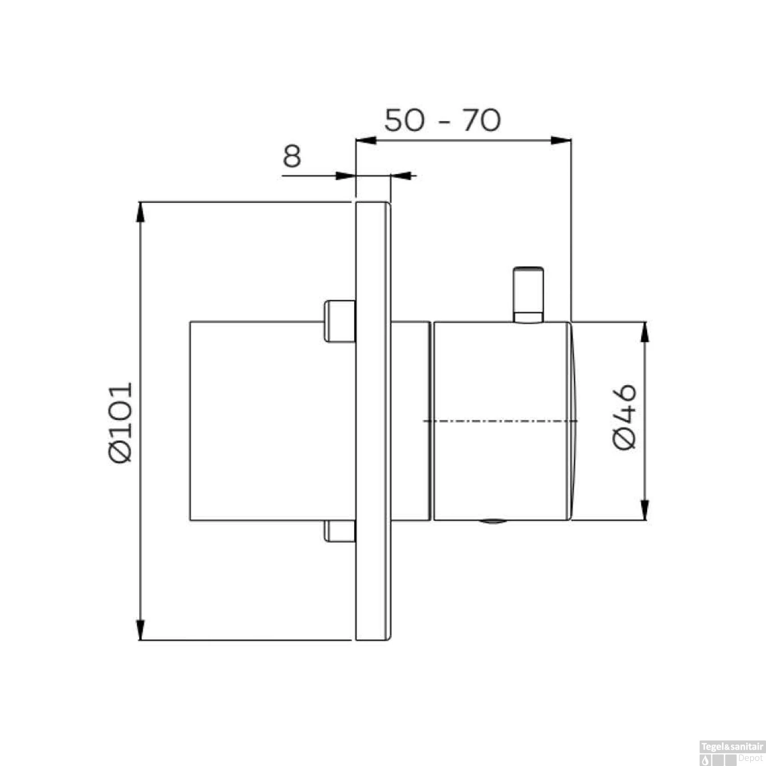 Inbouw Stopkraan Lagoo Garda Hendel Rond 10,1 Cm Messing Geborsteld Koper 4 Inbouw Stopkraan Lagoo Garda Hendel Rond 10,1 Cm Messing Geborsteld Koper - Afbeelding 2