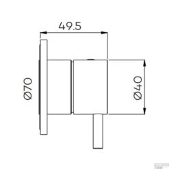 Inbouw Stopkraan Lagoo Garda Hendel Rond 7 Cm Messing Mat Zwart (Koud) -Hansgrohe Badkamerinterieur Winkel g2226 tekening 1 1 1 1