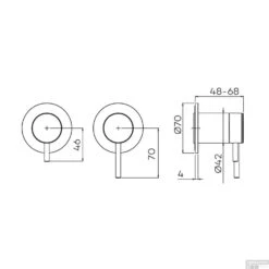 Inbouw Douche-/Badmengkraan Lagoo Garda Met 2-weg Omstel Hendel Gunmetal -Hansgrohe Badkamerinterieur Winkel g2230 tekening 1 1 1 1