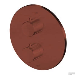 Inbouw Thermostaat Lagoo Garda Met 2-weg Omstel Knop Geborsteld Koper