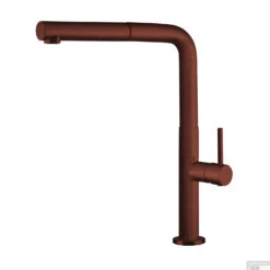 Keukenmengkraan Lagoo Garda Met Draaibare Uitloop Recht En Uitneembare Handdouche Messing Geborsteld Koper