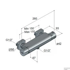Douchekraan Hotbath Gal Opbouw Thermostaatkraan Geborsteld Nikkel PVD -Hansgrohe Badkamerinterieur Winkel gl008gnp douchekraan hotbath gal opbouw thermostaatkraan geborsteld nikkel pvd tech