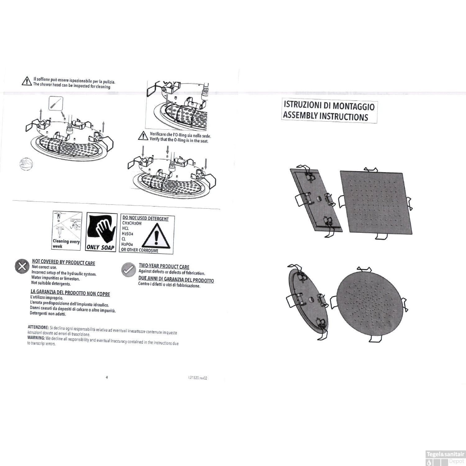 Hoofddouche Belleza Bagno ClipOn Inbouw Regendouche Rond 34 Cm Goud 7 Hoofddouche Belleza Bagno ClipOn Inbouw Regendouche Rond 34 Cm Goud - Afbeelding 5
