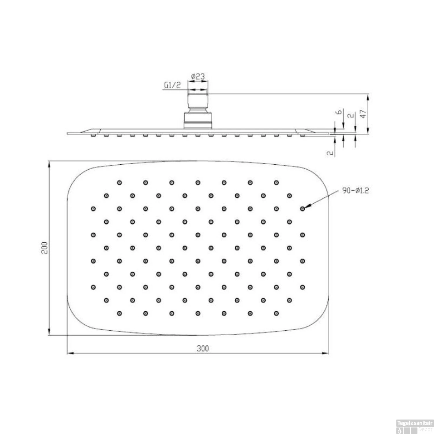 Hoofddouche Boss & Wessing Ultra Ovaal 30x30x2 Cm Chroom 4 Hoofddouche Boss & Wessing Ultra Ovaal 30x30x2 Cm Chroom - Afbeelding 2