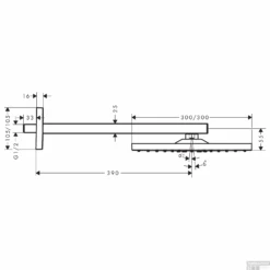 Hoofddouche HansGrohe Raindance E 300 1jet Met Douche-arm Chroom -Hansgrohe Badkamerinterieur Winkel hoofddouche hansgrohe raindance e 300 1jet met douche arm tech