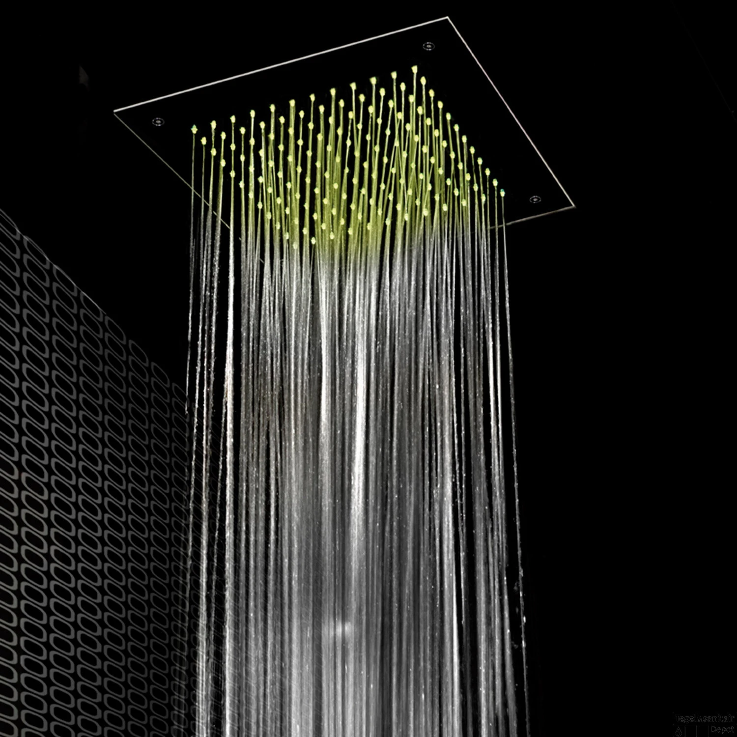 Hoofddouche Hotbath Mate Inbouw LED Vierkant 38x38 Cm Chroom - Afbeelding 3