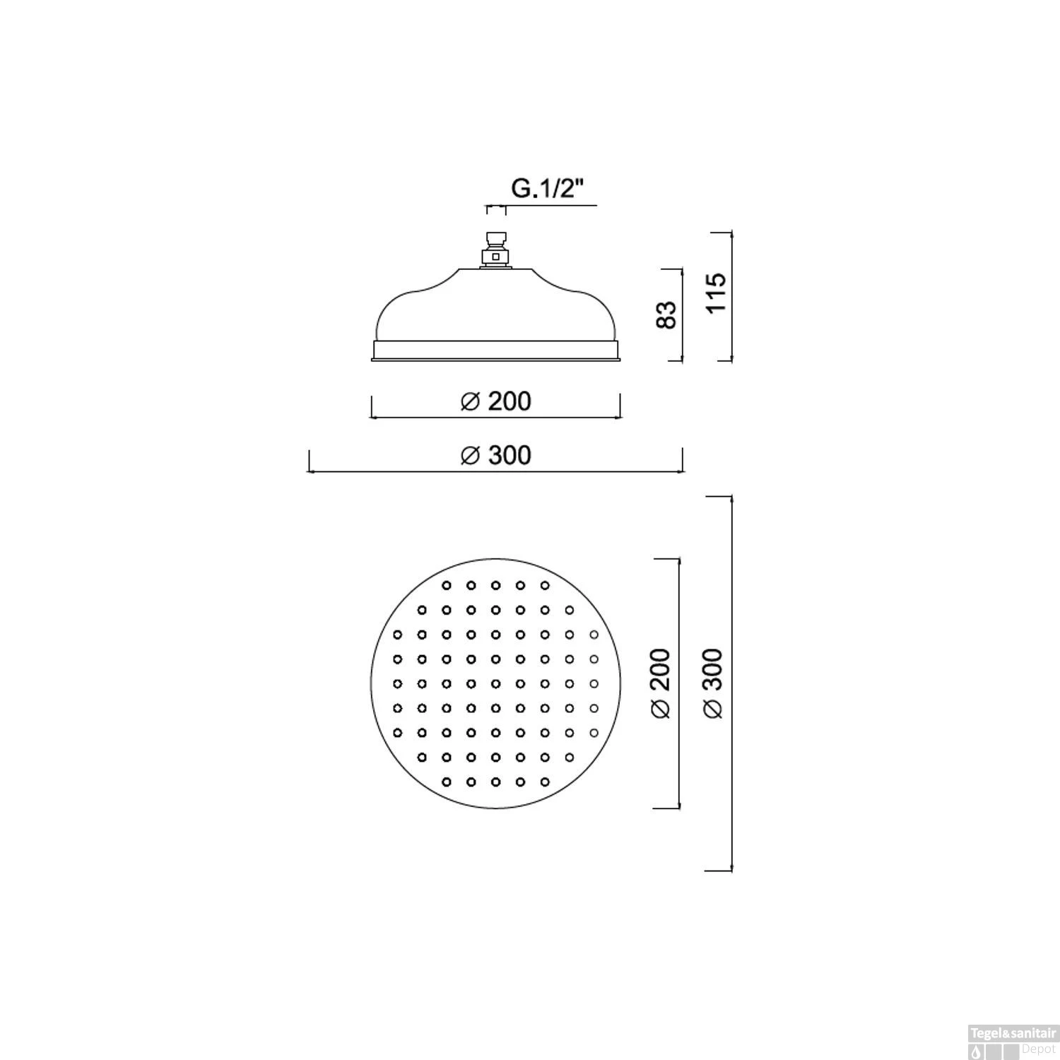 Hoofddouche Sanimex Giulini Rond 20cm Brons 4 Hoofddouche Sanimex Giulini Rond 20cm Brons - Afbeelding 2