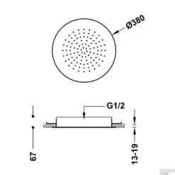 Hoofddouche Tres Plafond 38 Cm Rond Mat Wit -Hansgrohe Badkamerinterieur Winkel hoofddouche tres plafond 38 cm rond mat wit tech