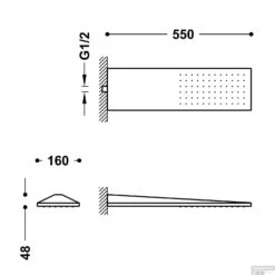 Hoofddouche Tres Wand 16x55 Cm Staal -Hansgrohe Badkamerinterieur Winkel hoofddouche tres wand 16x55 cm staal tech