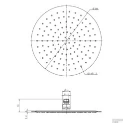 Hoofddouche Ufo Ultra Plat Boss & Wessing 30 Cm Mat Zwart -Hansgrohe Badkamerinterieur Winkel hoofddouche ufo ultra plat 30 cm mat zwart 1