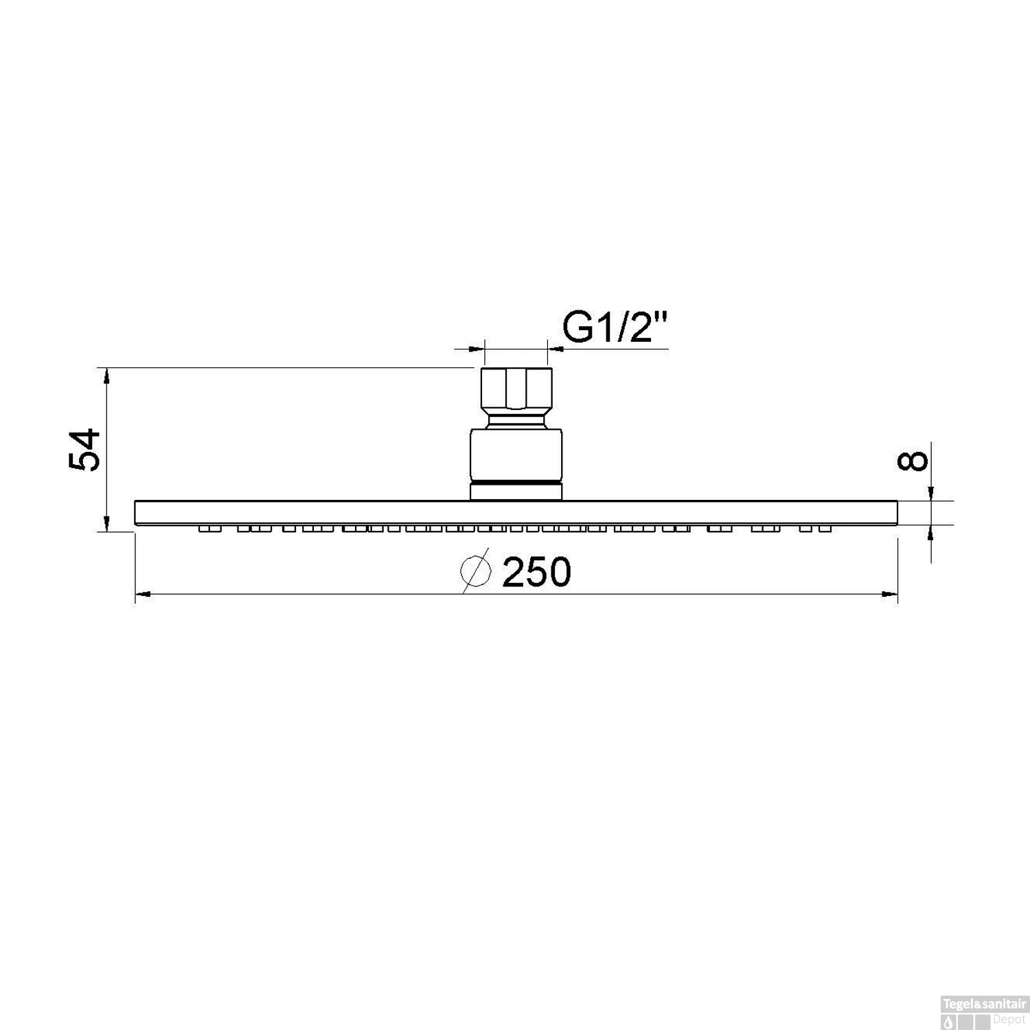 Hoofddouche Wiesbaden Caral Rond 25 Cm Antikalk Geborsteld Koper 4 Hoofddouche Wiesbaden Caral Rond 25 Cm Antikalk Geborsteld Koper - Afbeelding 2