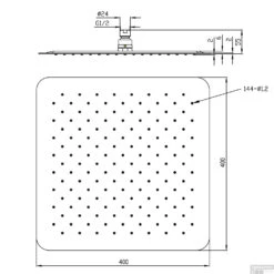 Hoofddouche Wiesbaden Caral UFO Vierkant 40 Cm Chroom -Hansgrohe Badkamerinterieur Winkel hoofddouche wiesbaden caral ufo vierkant 40 cm chroom tech