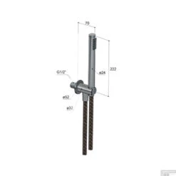 Hotbath Archie Handdouche Met Doucheslang En Wandsteun Aansluiting RVS 316 AR440IX -Hansgrohe Badkamerinterieur Winkel hotbath archie handdouche met doucheslang en wandsteun rvs 316 ar440ix tech